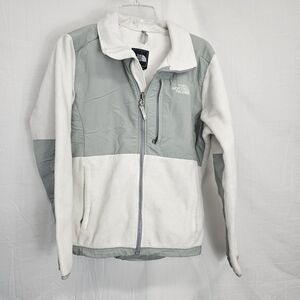 The North Face Denali Women's Size Medium Fleece White Gray Full Zip Jacket